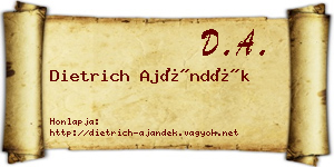 Dietrich Ajándék névjegykártya